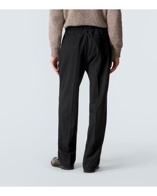 Brioni Blue Bellagio Wool And Cashmere Pants for men