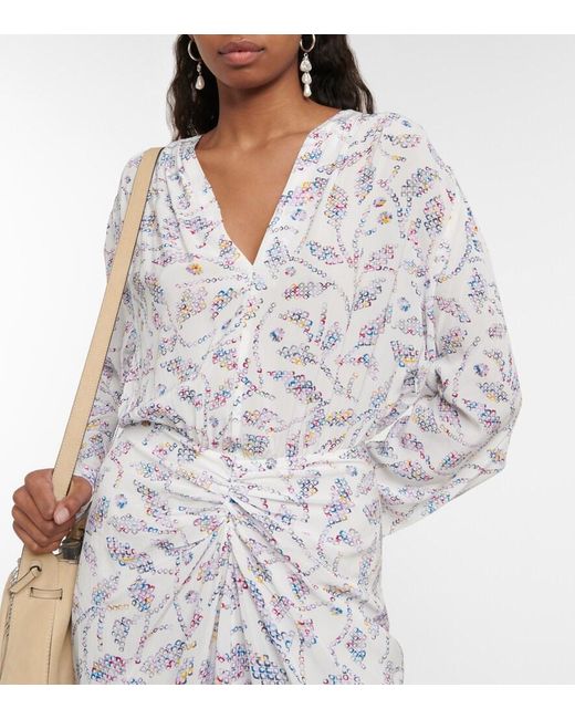 Isabel Marant White Danalia Printed Jersey Midi Dress