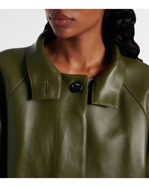 Loewe Green Anagram Leather Jacket