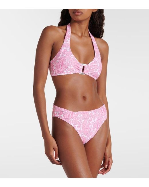 Top de bikini Ischia estampado Heidi Klein de color Pink