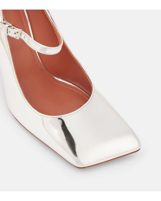 AMINA MUADDI Red Mary-Jane-Pumps Charlotte 95 Aus Leder