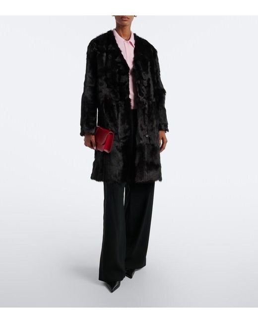 Jil Sander Black Shearling Coat