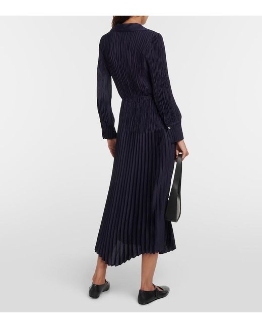 Vince Blue Pleated Midi Dress