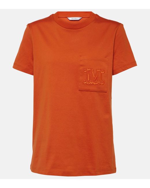 Max Mara Orange Papaia Cotton Jersey T-shirt