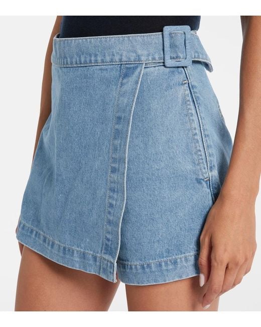 Veronica Beard Blue Diaz Denim Skort