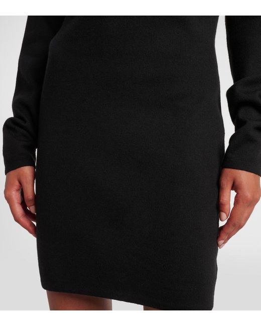 Saint Laurent Black Wool-Blend Minidress