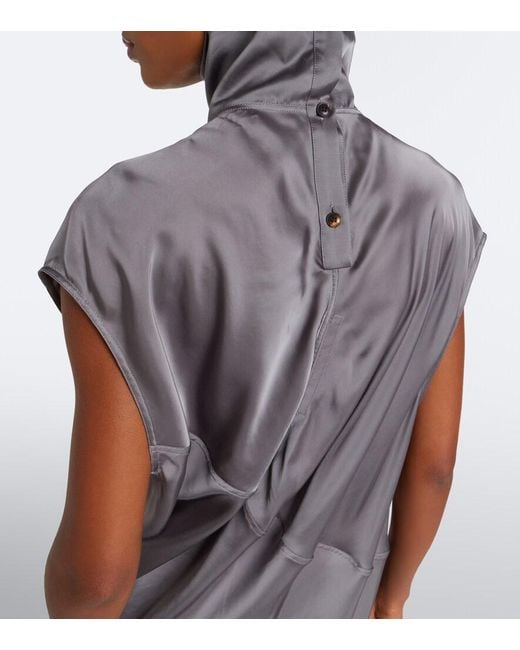 Rick Owens Purple Edfu Ruched Jersey Gown