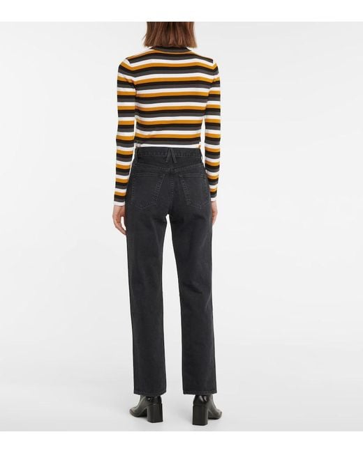 SLVRLAKE Denim Black London High-Rise Wide-Leg Jeans