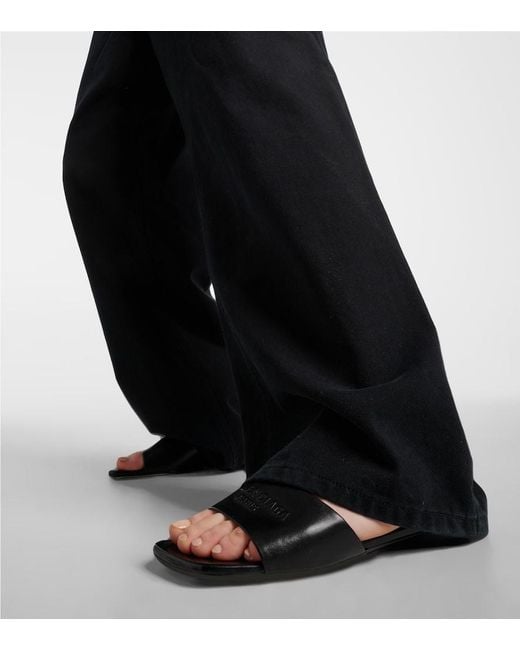 Balenciaga Black Pantoletten Duty Free aus Leder