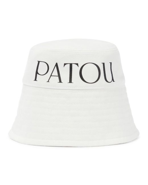 Patou Logo-print Cotton Twill Bucket Hat in White | Lyst Canada
