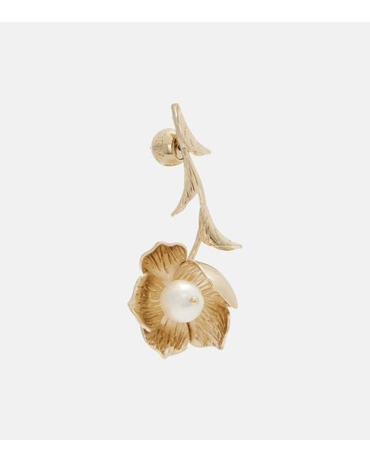 Erdem Metallic Embellished Drop Earrings
