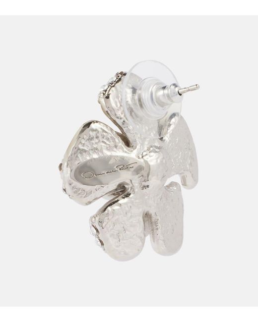 Oscar de la Renta Metallic Ohrringe Small Mit Kristallen
