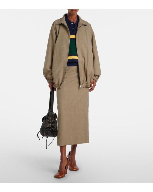 Frankie Shop Brown Baxter Houndstooth Blouson Jacket