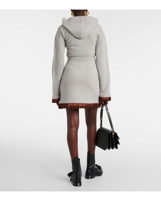 J.W. Anderson Gray Satin-Trimmed Wool-Blend Midi Skirt