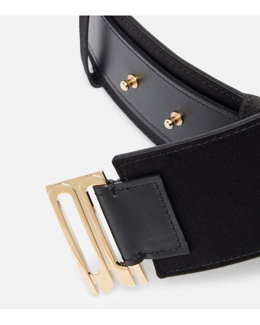 Victoria Beckham Black Wide Leather Belt
