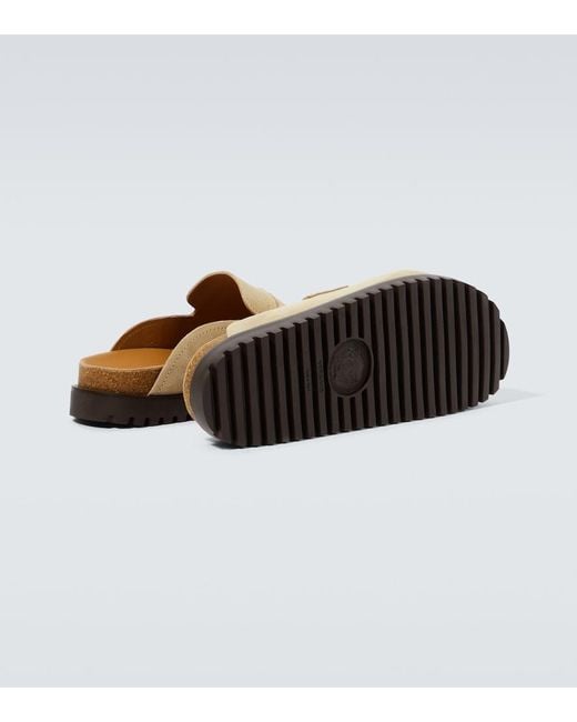 Versace White Medusa Suede Clogs for men