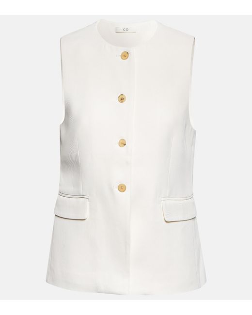 Co. White Buttoned Vest