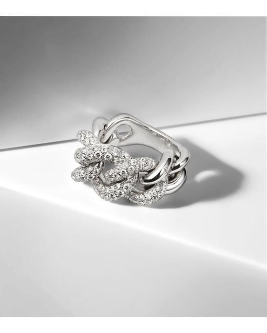 Pomellato White Catene 18Kt Ring With Diamonds