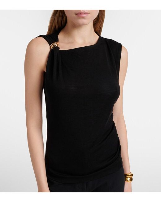 Vince Black Wool-Blend Top