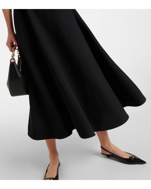 Valentino Black Midikleid Aus Crepe Couture