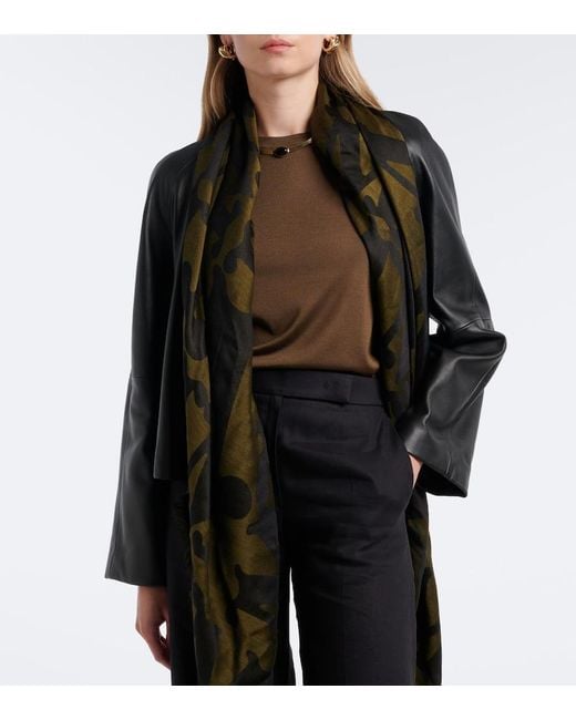 Max Mara Green Silk And Cashmere Top