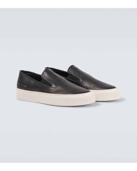 Zapatillas Slip-On De Piel Common Projects de hombre de color White