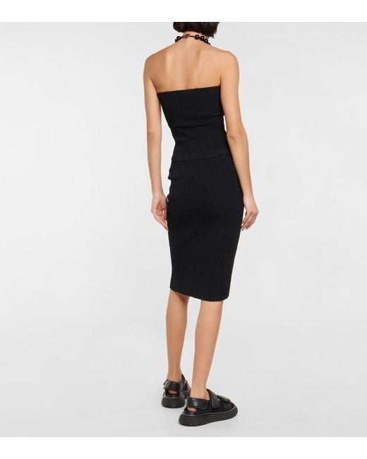 Wardrobe NYC Black Strapless Ribbed Cotton Top