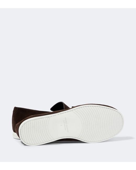 Manolo Blahnik White Monaco Suede Loafers for men
