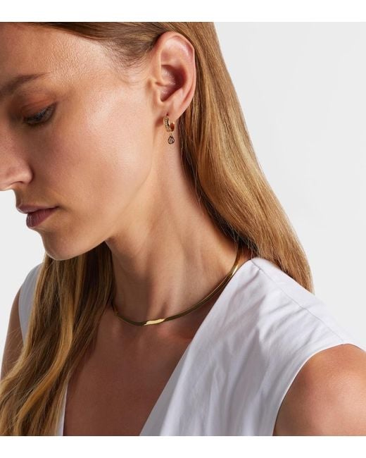 Roxanne First White 14Kt Hoop Earrings With Diamonds