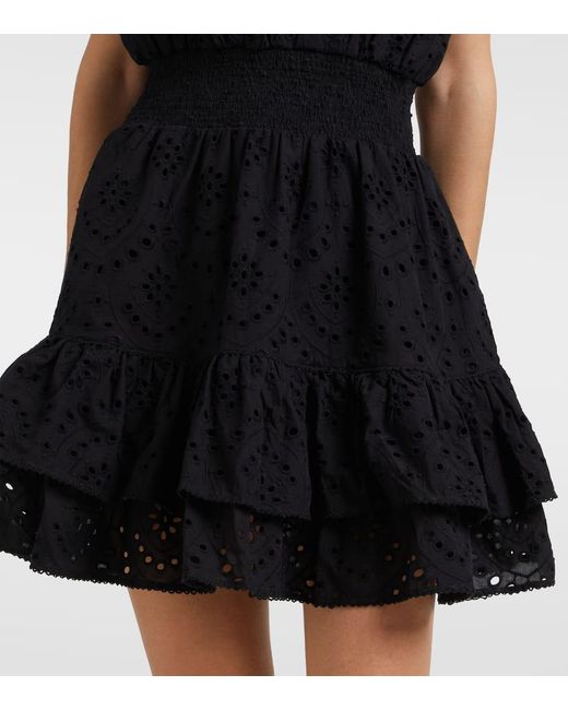 Poupette Black Camila Ruffled Minidress
