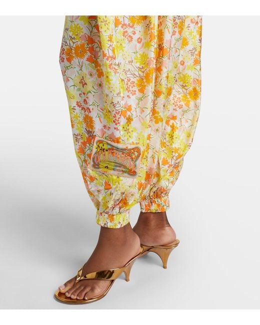 Zimmermann Metallic Solstice Silk Floral Jumpsuit