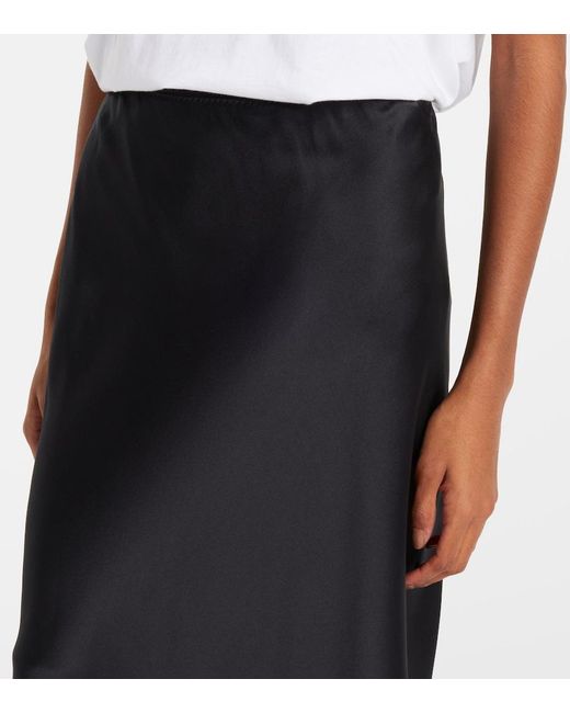 Joseph Black Isaak Silk Satin Midi-Skirt