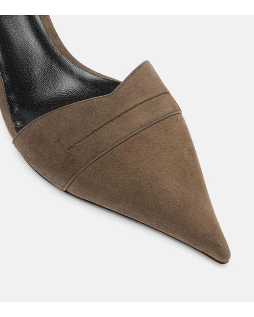 Tom Ford Brown Eva 55 Suede Slingback Pumps