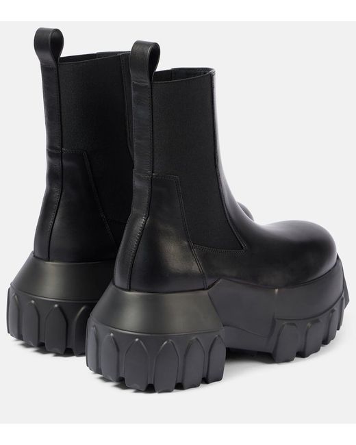 Rick Owens Black "Beatle Mega Tractor" Ankle Boots