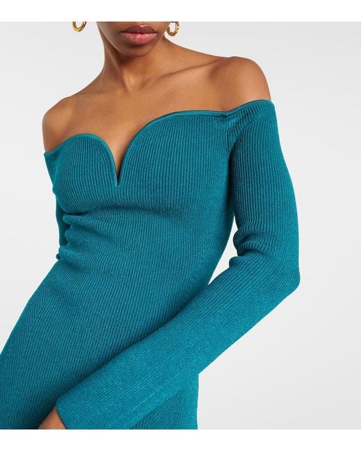 Galvan Blue Off-Shoulder-Midikleid Grace
