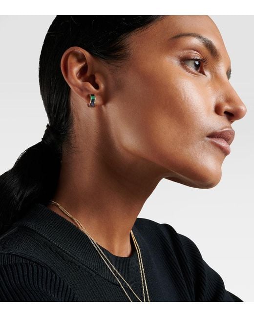 Sydney Evan White 14Kt Hoop Earrings With Gemstones