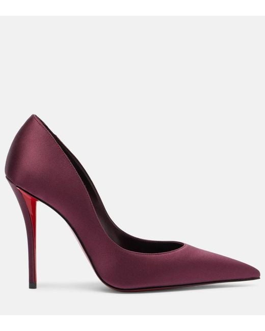 Christian Louboutin Purple Miss Z 100 Crepe Satin Pumps
