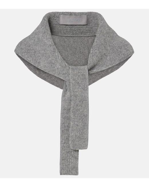 Jacquemus Gray Schal Gros Grain