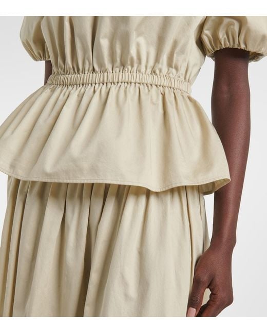 Joseph Natural Merlin Peplum Cotton Blouse