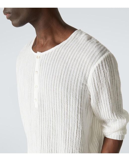 Commas Henley-Top in White für Herren