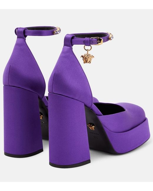 Versace Purple Aevitas Silk Platform Pump