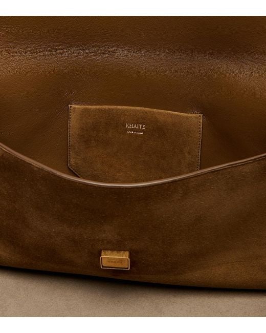 Khaite Brown Audrey Suede Clutch