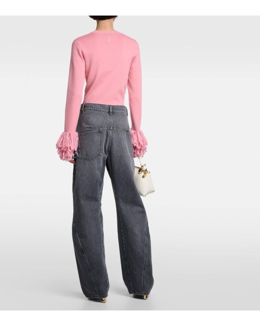 J.W. Anderson Blue Twisted High-rise Straight Jeans
