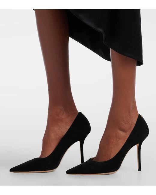 Jimmy Choo Black Love 100 Suede Pumps