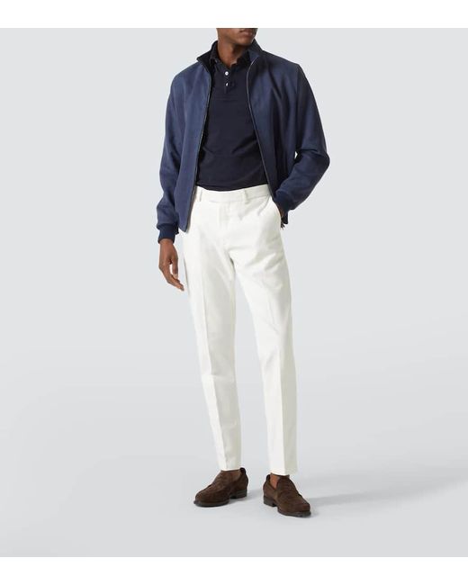 Thom Sweeney White Straight Chinos for men