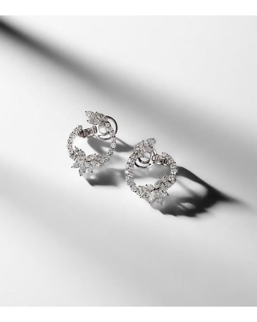 YEPREM White Y-Not 18Kt Hoop Earrings With Diamonds
