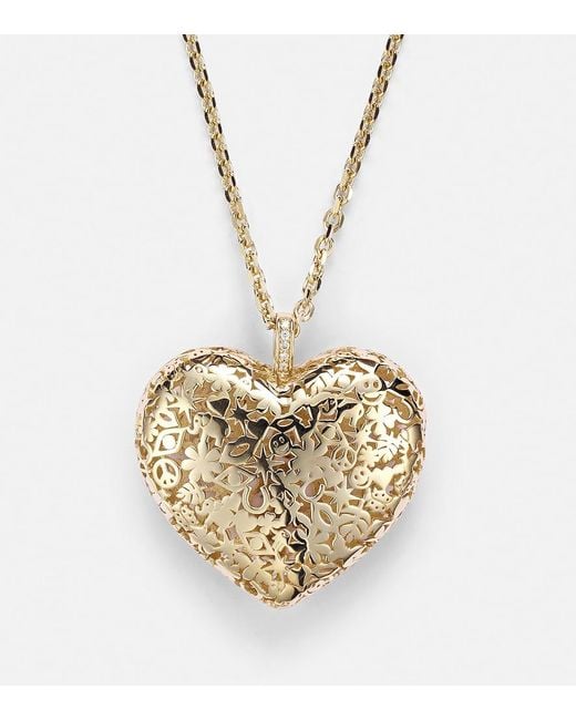 Sydney Evan White Puffy Icon Wallpaper Heart 14Kt Necklace With Diamonds
