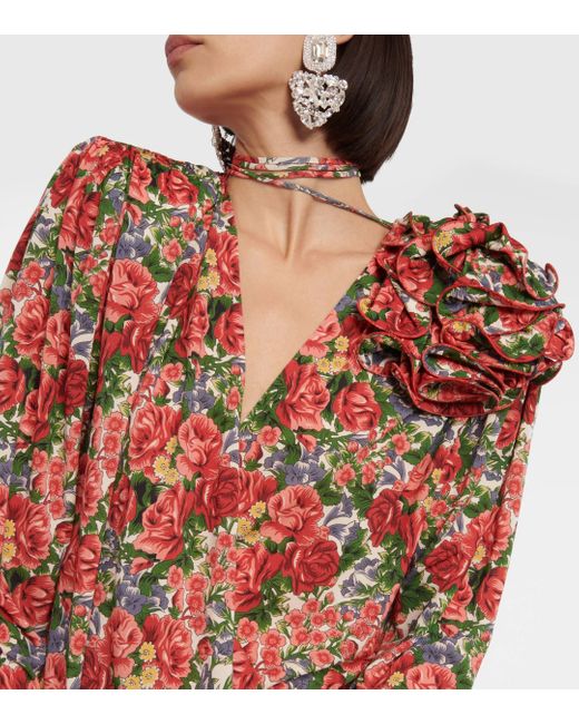 Magda Butrym Red Floral Blouse