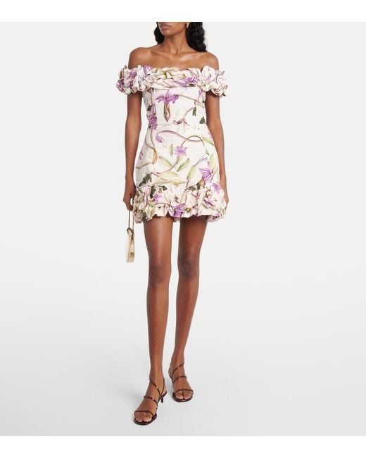 Agua Bendita Multicolor Jardin Mutisia Floral Cotton Minidress