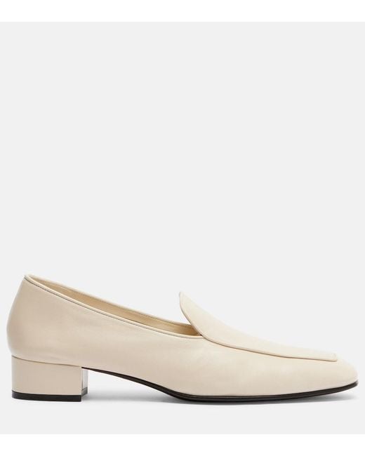 Herbert Levine Natural Fair And Square Leather Loafers